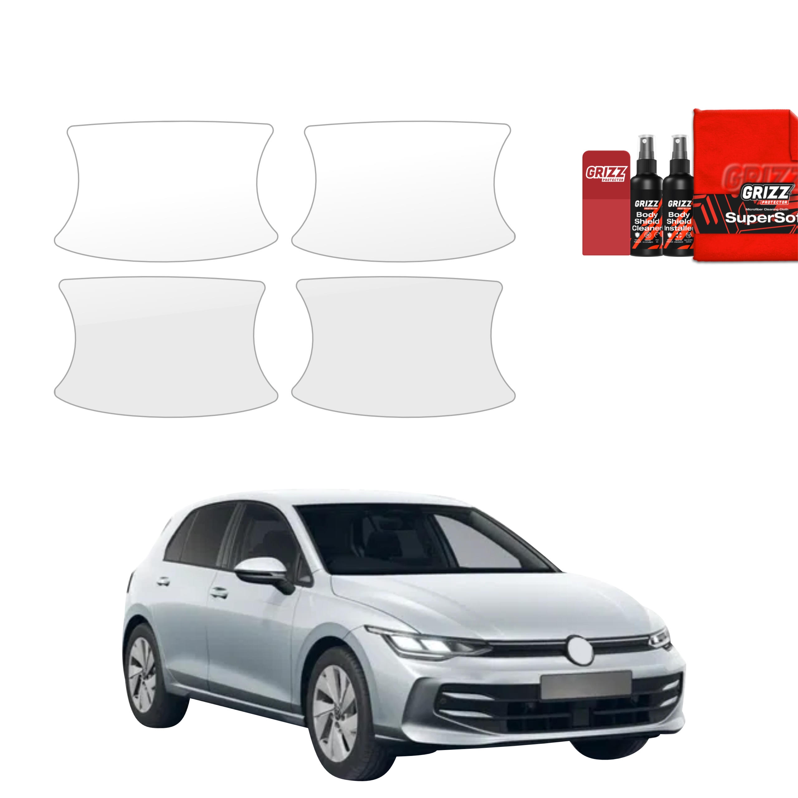 4w1 Bezbarwna folia ochronna Grizz Protector pod klamki Volkswagen Golf 8 Variant (2024-2026)