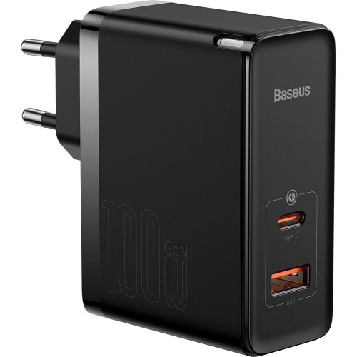 Image of Ładowarka sieciowa Baseus GaN5 Pro USB-C, USB-A 100W + kabel, czarna