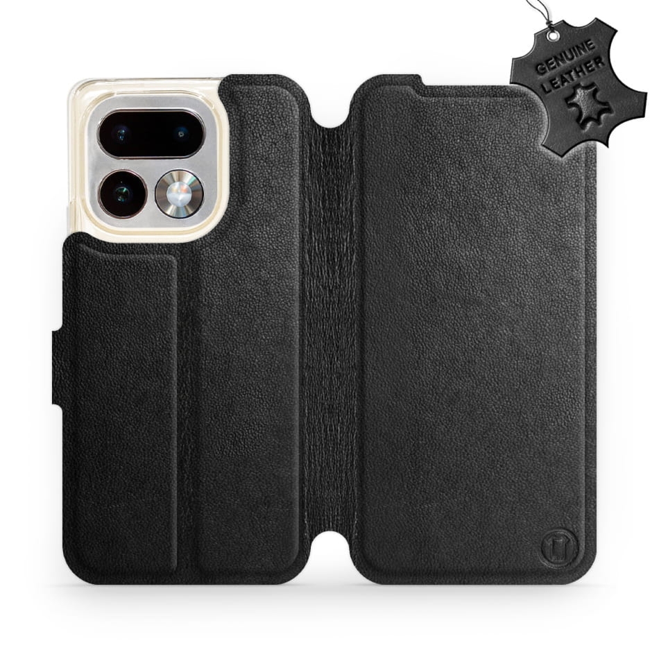 Etui z naturalnej skóry do Realme 16 Pro 5G, Mobiwear Leather, czarne