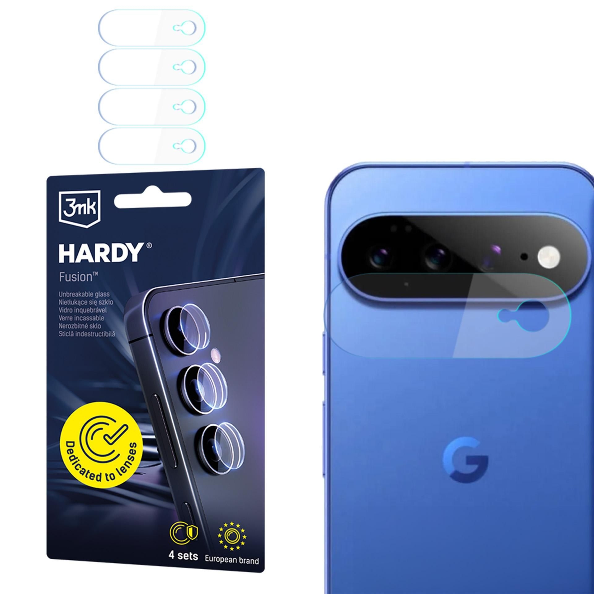 4x Szkło hybrydowe na soczewki aparatu, 3mk Hardy Fusion Lens Protection do Google Pixel 11 Pro XL