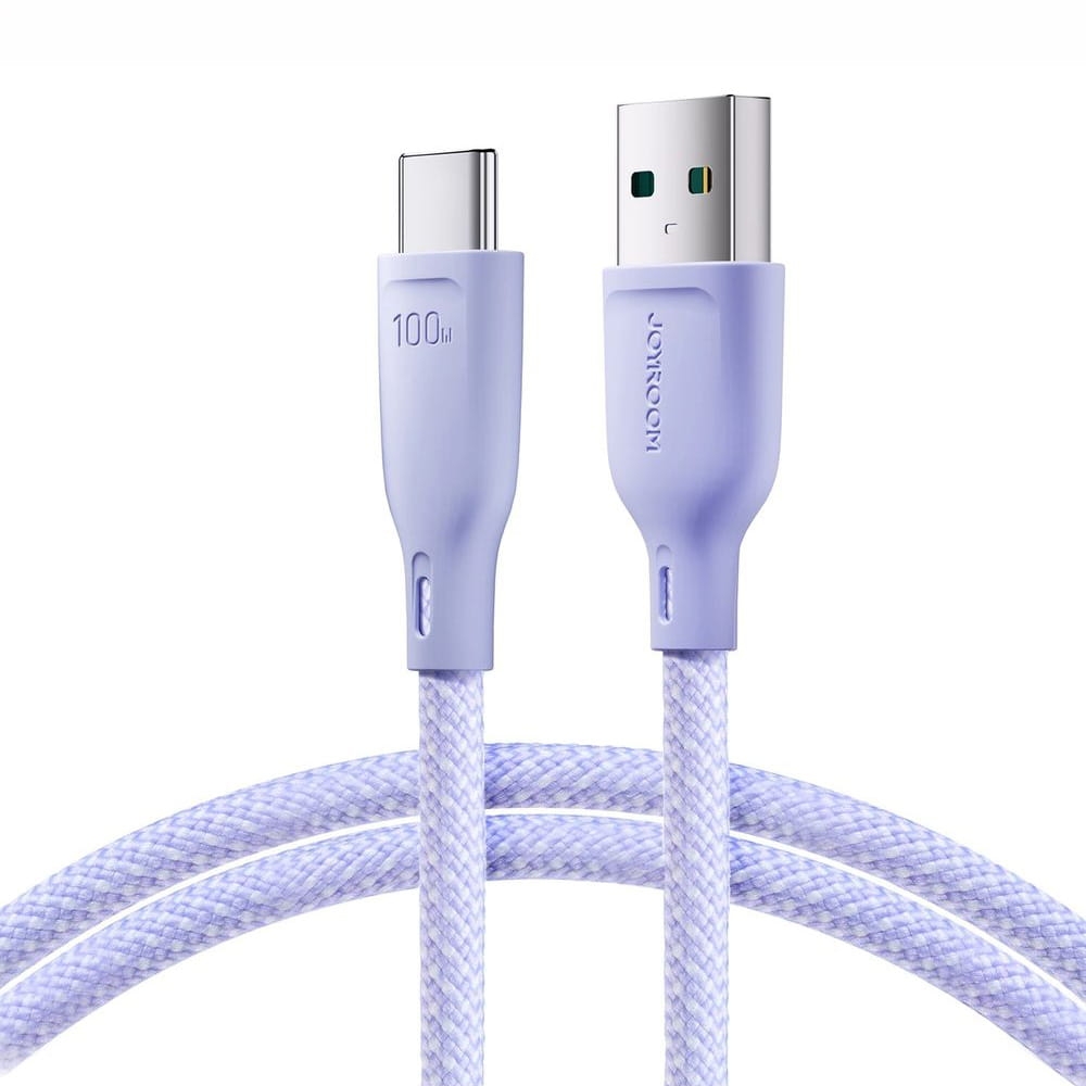 Image of OUTLET: Kabel do ładowania / transmisji danych Joyroom Multi-Color USB-A do USB-C, 100W, 1m, fioletowy