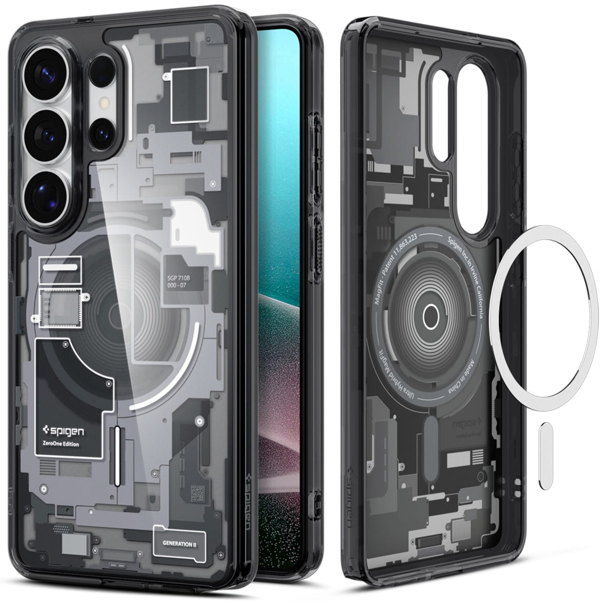 Etui Spigen Ultra Hybrid Mag do MagSafe do Galaxy S26 Ultra, przydymione-szare (Zero One)