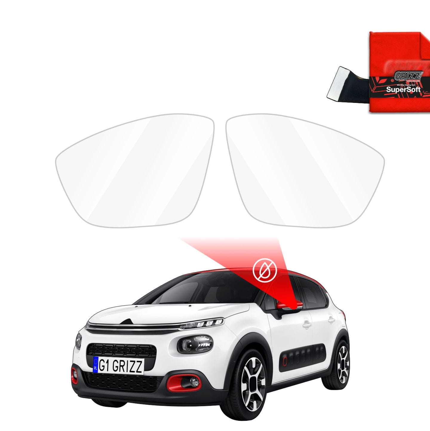 Folia przeciwdeszczowa Grizz Protector na lusterka do Citroen C3 3 (2016-2020)