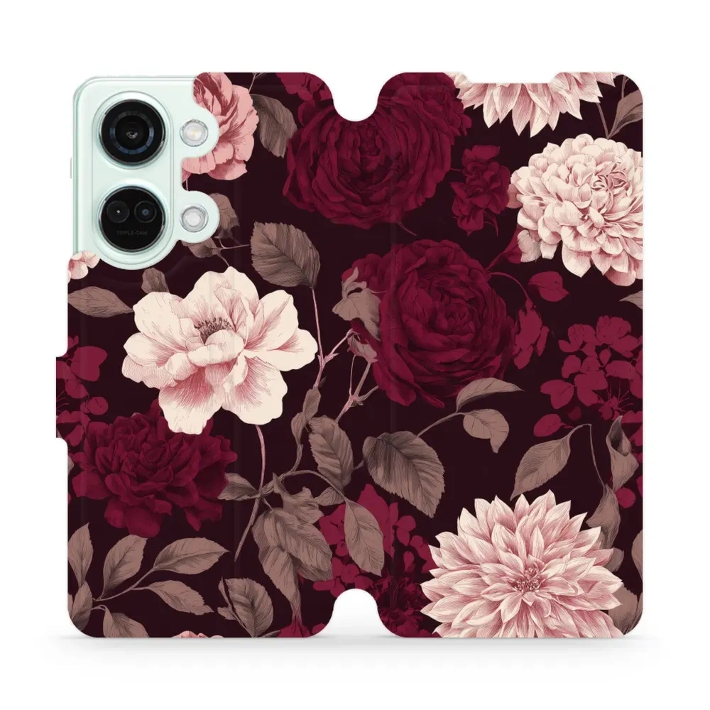 Etui z klapką do OnePlus Nord 3, Mobiwear Book, wino i dalie