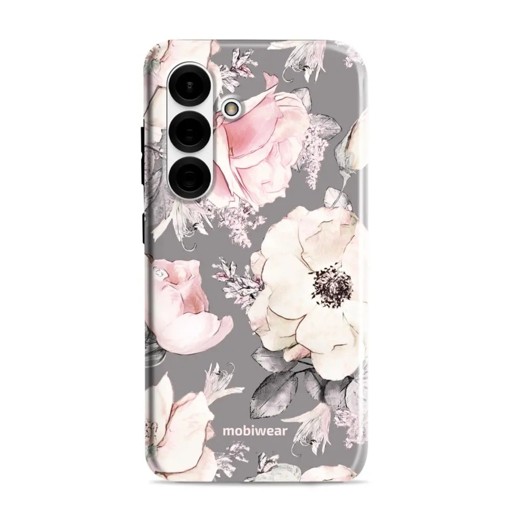 Etui ochronne do Galaxy S25, Mobiwear Elite Pro, różowo-kwieciste