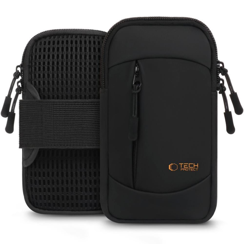 Opaska na ramię Tech-Protect M6 Universal Sport Armband, czarno-pomarańczowa
