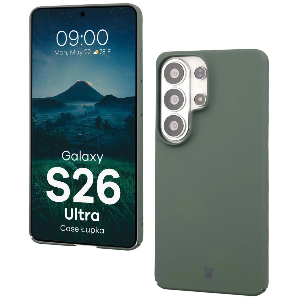 Etui Bizon Case Łupka do Galaxy S26 Ultra, zielone