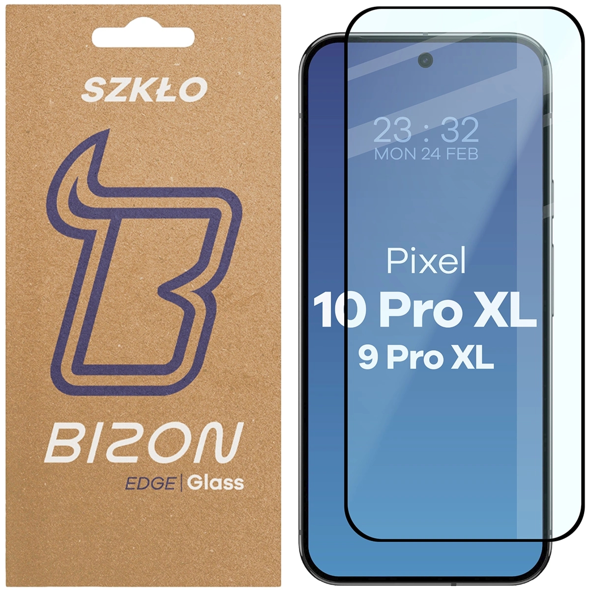 Szkło hartowane Bizon Glass Edge do Google Pixel 11 Pro XL / 10 Pro XL / 9 Pro XL, czarna ramka