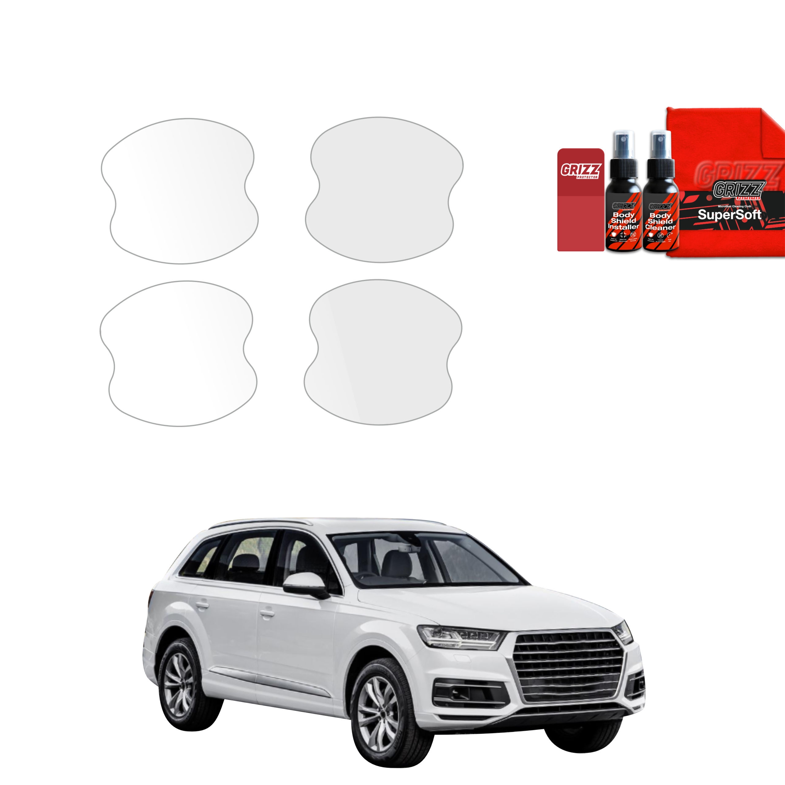 4w1 Bezbarwna folia ochronna Grizz Protector pod klamki Audi Q7 (2015-2019)