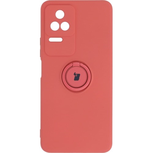 Image of Etui Bizon Case Silicone Ring Sq do Xiaomi Poco F4, różowe