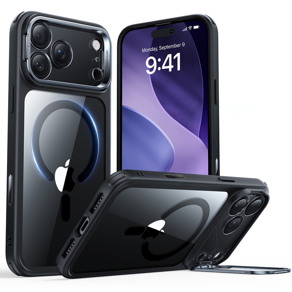 OUTLET: Etui ESR Classic Hybrid Kickstand do MagSafe do iPhone 17 Pro Max, przezroczysto-czarne