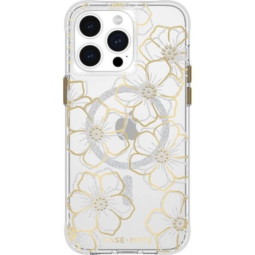 Image of Etui Case-Mate Floral Gems MagSafe do iPhone 15 Pro Max, złote