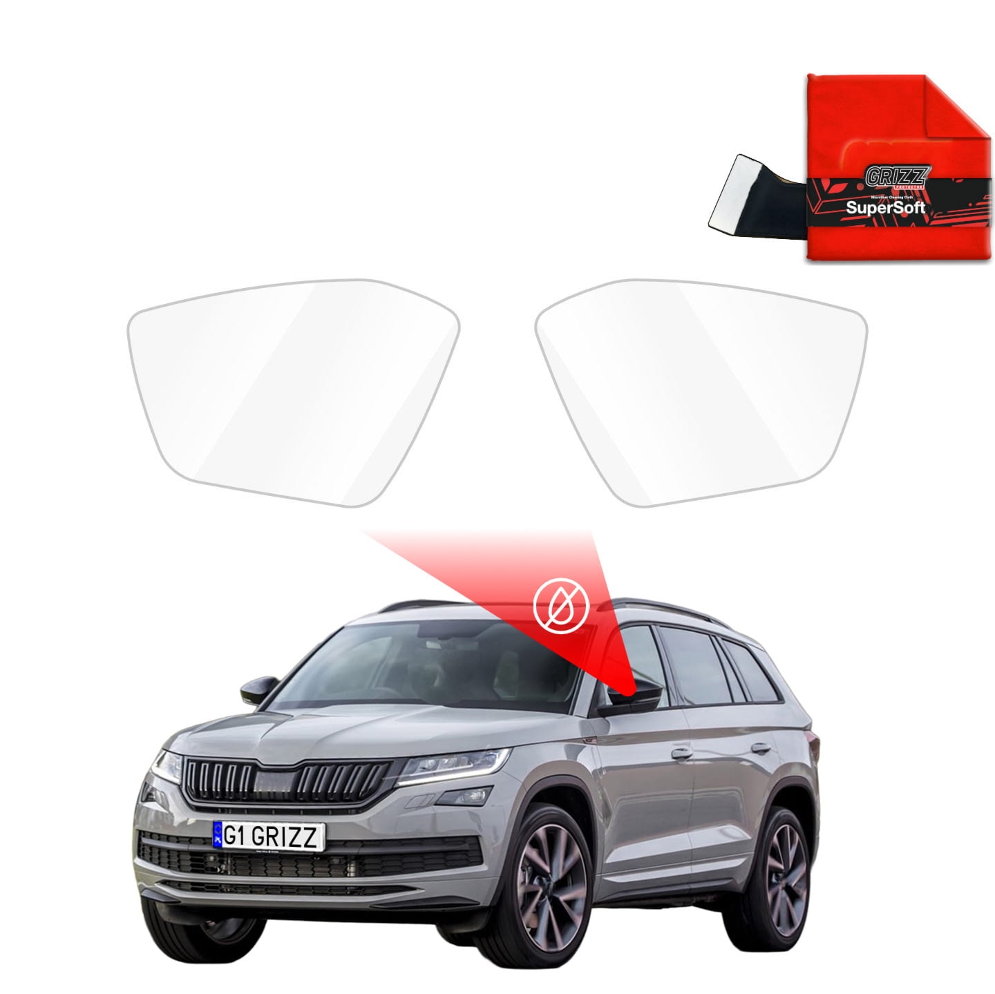 Folia przeciwdeszczowa Grizz Protector na lusterka do Skoda Kodiaq (2016-2021)