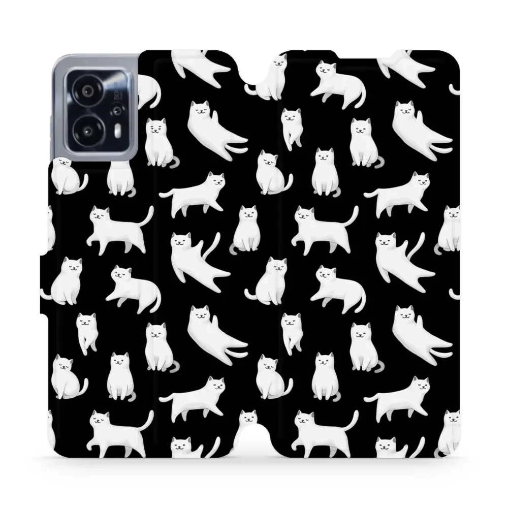 Etui z klapką do Motorola Moto G13, Mobiwear Book, kotki luna