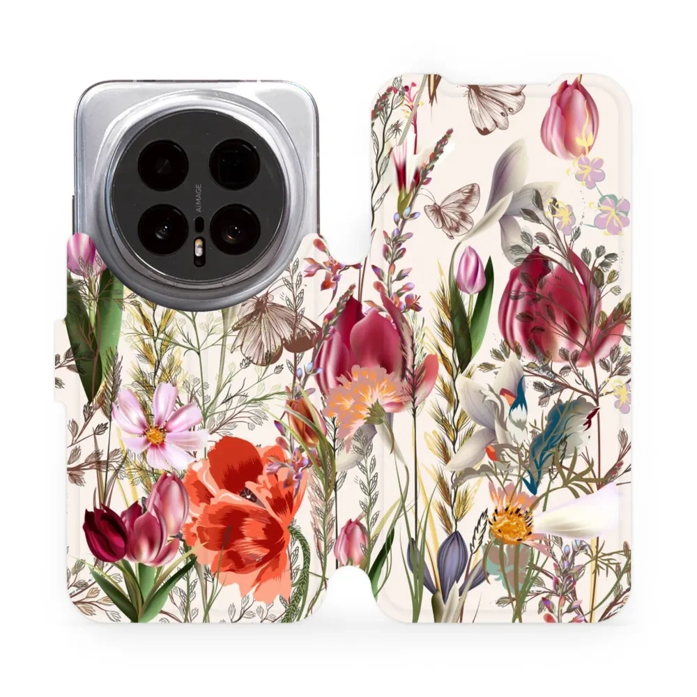 Etui z klapką do Honor Magic8 Pro, Mobiwear Book, bukiet kwiatów