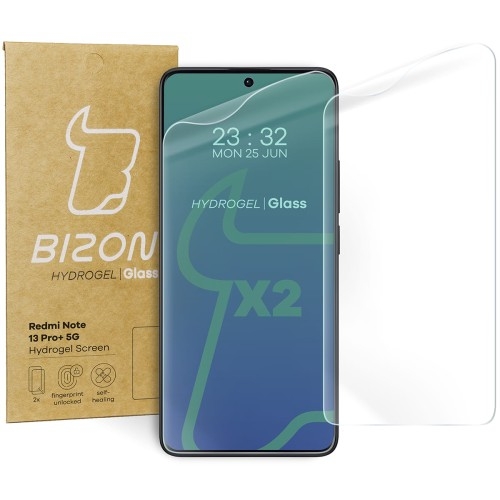 Image of Folia hydrożelowa na ekran Bizon Glass Hydrogel Front do Redmi Note 13 Pro+ 5G, 2 sztuki