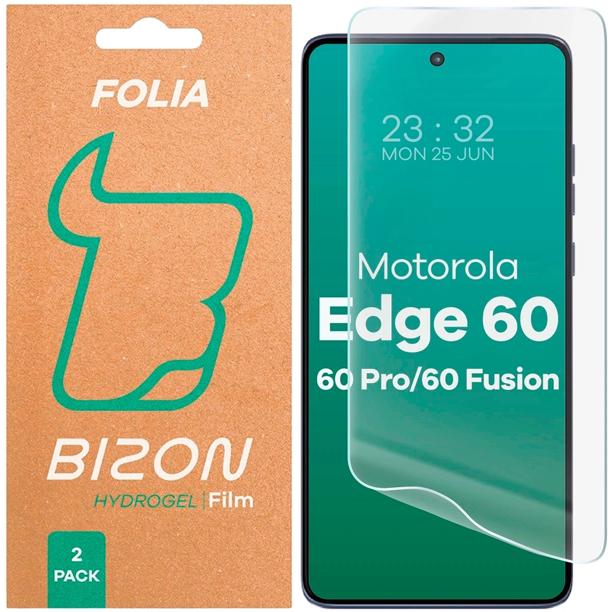 Folia hydrożelowa na ekran Bizon Film Hydrogel Front Duo do Motorola Edge 60 / 60 Pro / 60 Fusion, 2 sztuki