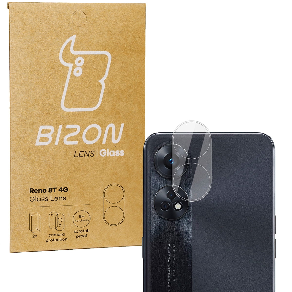 Image of Szkło na aparat Bizon Glass Lens do Reno 8T 4G, 2 sztuki