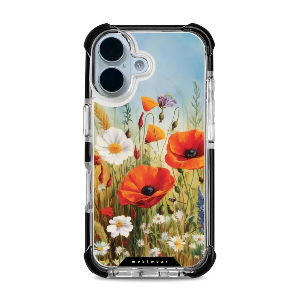Etui ochronne do iPhone 17 do MagSafe, Mobiwear Elite Bumper, łąkowe kwiaty
