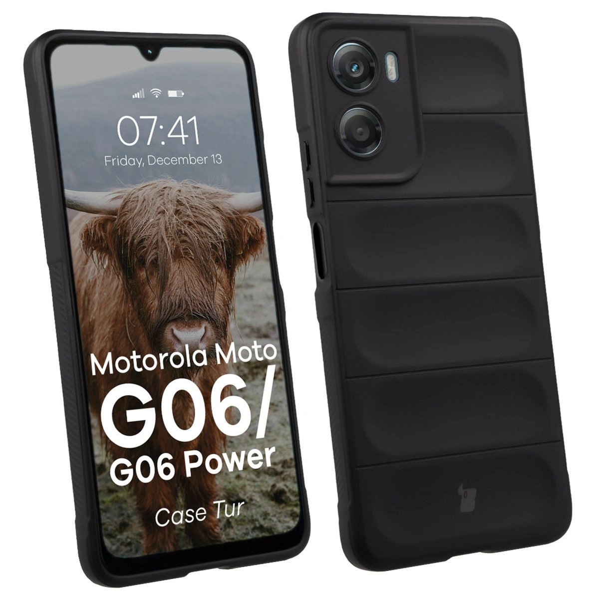 Pancerne etui Bizon Case Tur do Motorola Moto G06 4G / G06 Power 4G, czarne