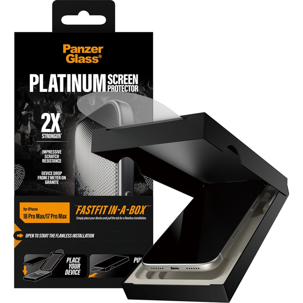 Szkło hartowane PanzerGlass Platinum Screen Protector do iPhone 18 Pro Max / 17 Pro Max z aplikatorem FastFit