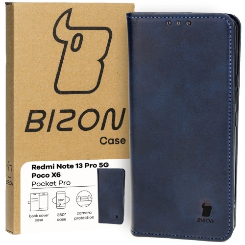 Image of Etui Bizon Case Pocket Pro do Xiaomi Redmi Note 13 Pro 5G / Xiaomi Poco X6, granatowe