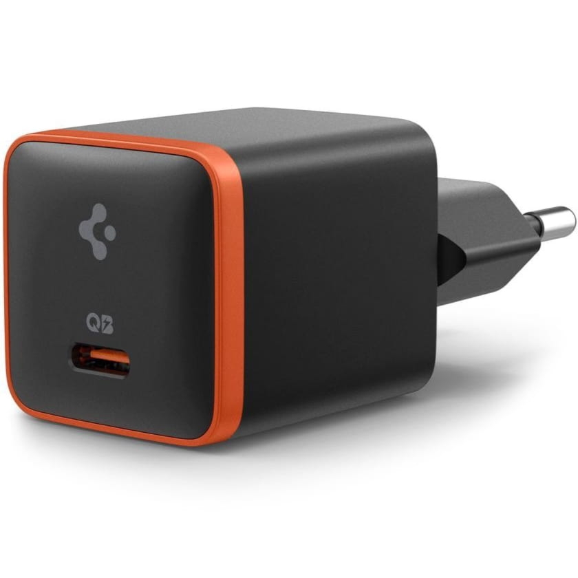 Ładowarka sieciowa USB-C PD 3.0, PPS, QC 3.0, 30W, Spigen Essential EE301EU, czarno-pomarańczowa