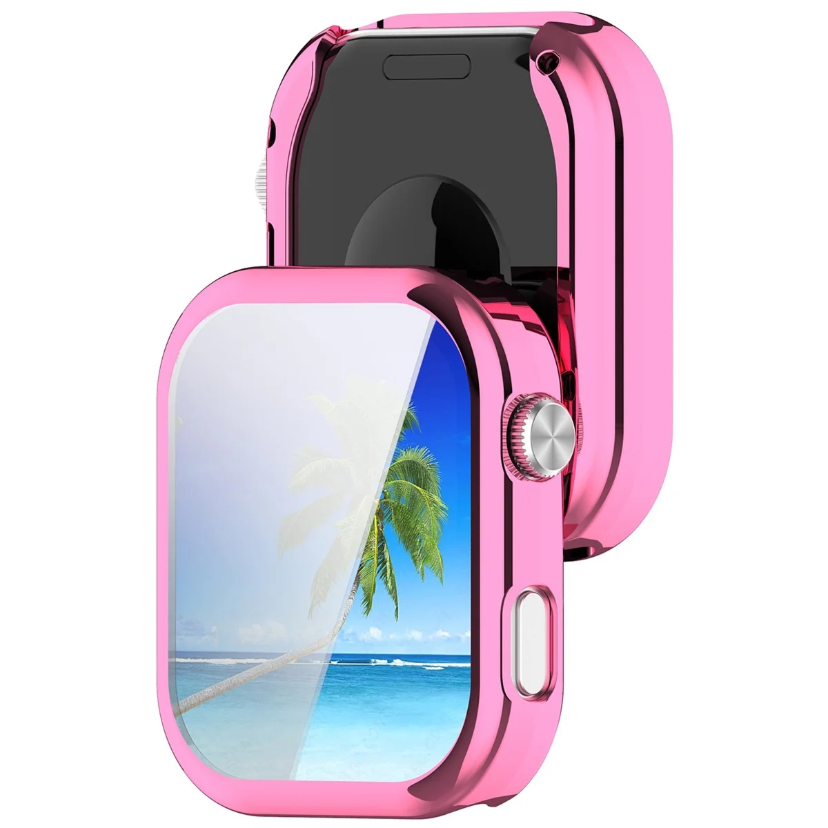 Etui z osłoną ekranu Bizon Case Watch Felipe do Xiaomi Redmi Watch 6, różowe