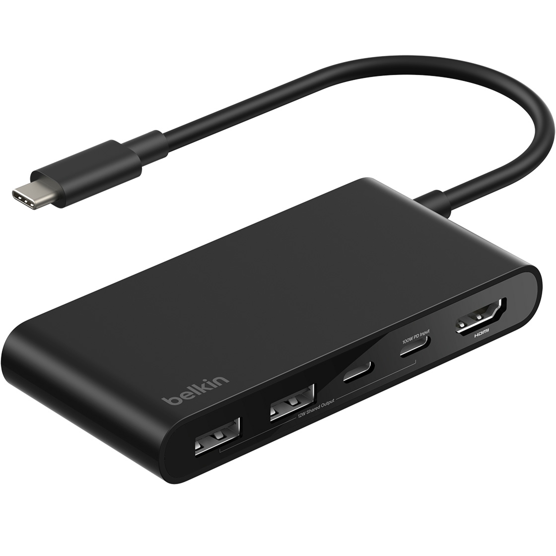 Stacja, hub Belkin Connect USB-C 5-Port Dual USB-C Adapter 100W, czarna