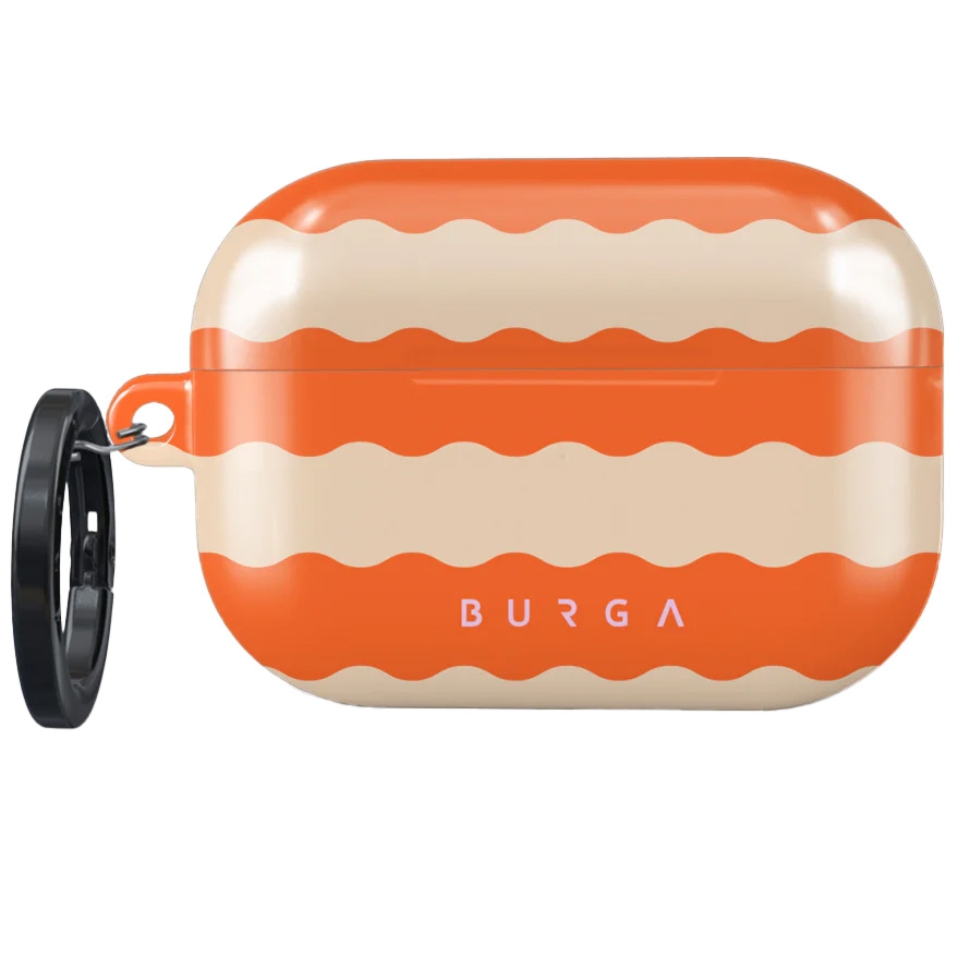 Etui Burga Papaya do AirPods Pro 2, beżowo pomarańczowy wzór