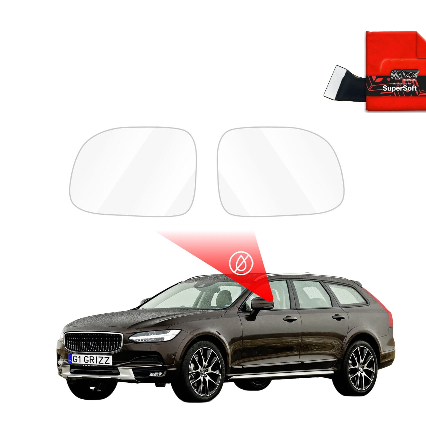 Folia przeciwdeszczowa Grizz Protector na lusterka do Volvo V90 Cross Country (2016-2020)
