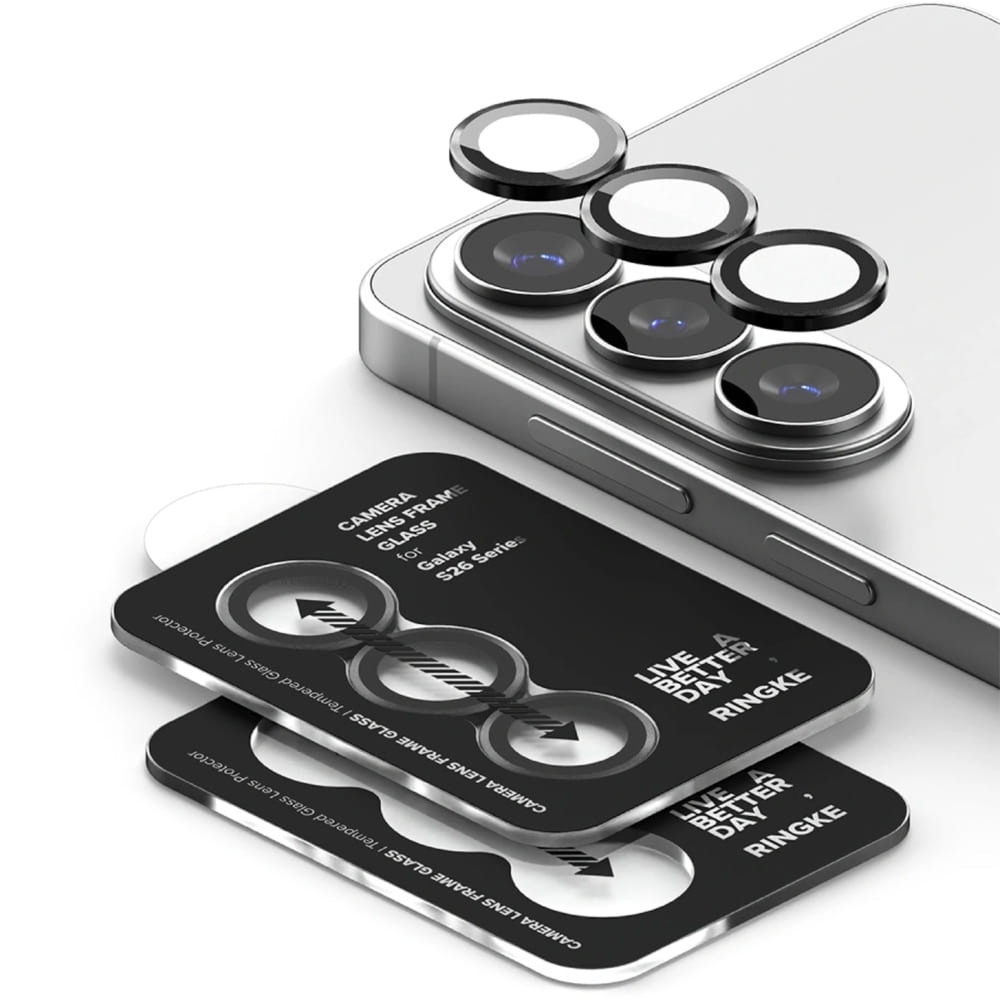 Nakładki na aparat Ringke Camera Lens Frame Glass do Galaxy S26 / S26 Plus, czarne