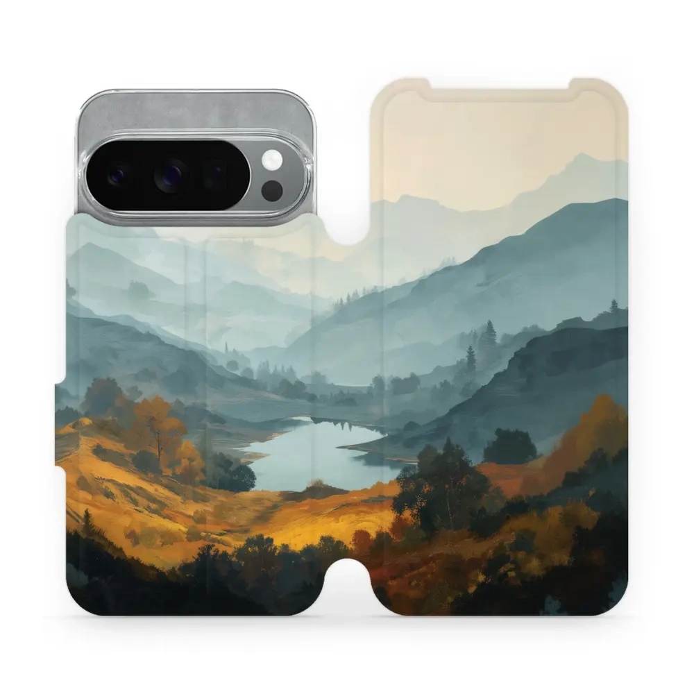 Etui z klapką do Google Pixel 10 Pro, Mobiwear Book, jezioro w dolinie