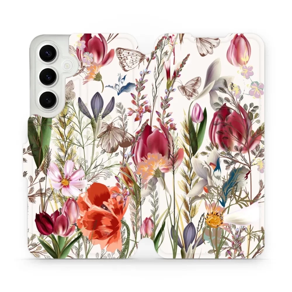 Etui z klapką do Galaxy S24 Plus, Mobiwear Book, bukiet kwiatów