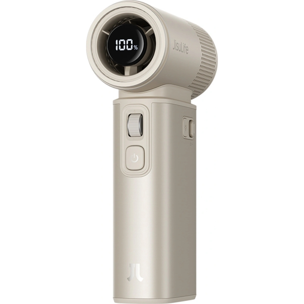 Dmuchawa 5w1 z latarką i powerbankiem, wiatrak podręczny, biurkowy wentylator, wiatraczek JisuLife Handheld Fan Ultra2 9000mAh, beżowy