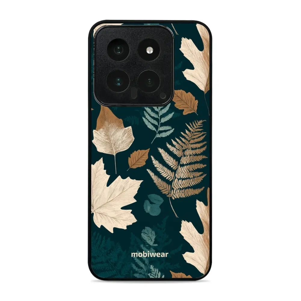 Etui ochronne do Xiaomi 14, Mobiwear Glossy Case, zielnik z liści i paproci