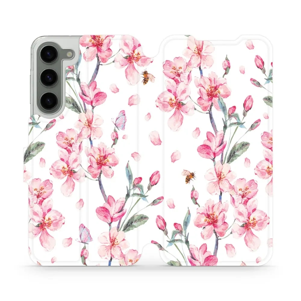 Etui z klapką do Galaxy S23 Plus, Mobiwear Book, różowa wiosna