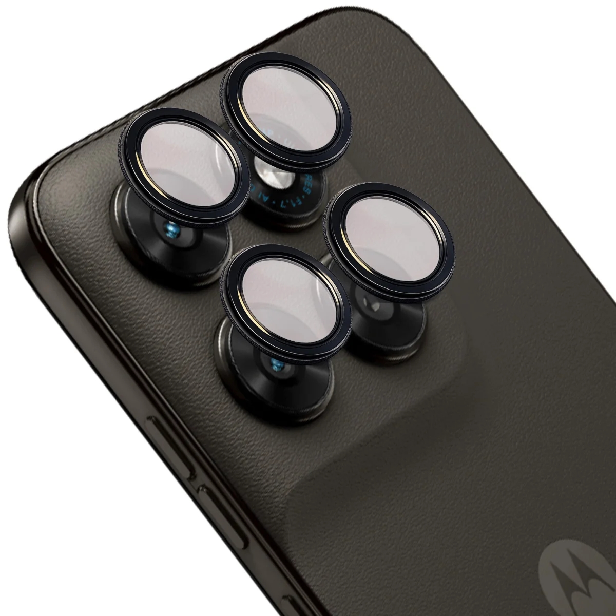 Szkło na aparat Bizon Glass Snap Lens do Motorola Moto G67 5G / G77 5G, 1 zestaw, czarna ramka