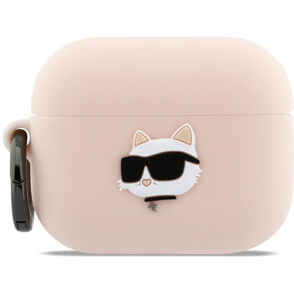 Etui Karl Lagerfeld Silicone Chaupette Head 3D do AirPods Pro 3, różowe