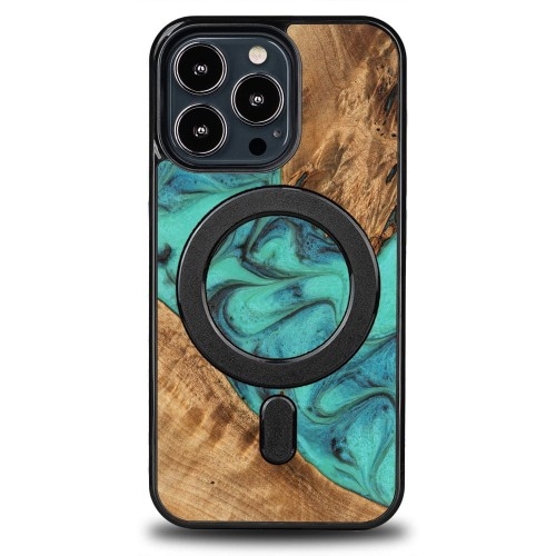 Image of Drewniane etui Bewood do iPhone 13 Pro, Turquoise MagSafe