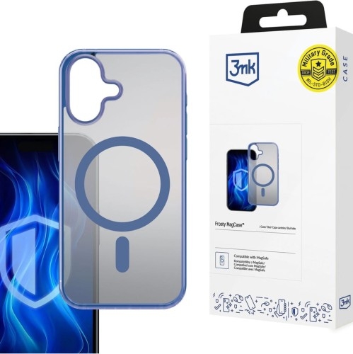 Image of Etui 3mk Frosty MagCase do iPhone 16 Plus, półprzezroczyste z niebieskim