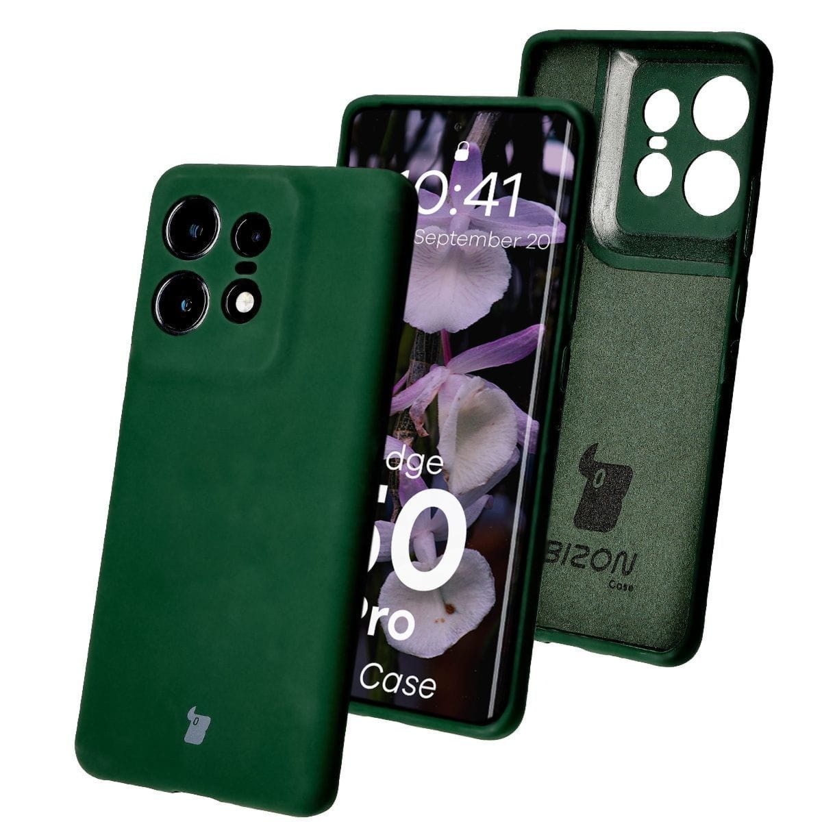 Silikonowe etui Bizon Soft Case do Motorola Edge 50 Pro, ciemnozielone