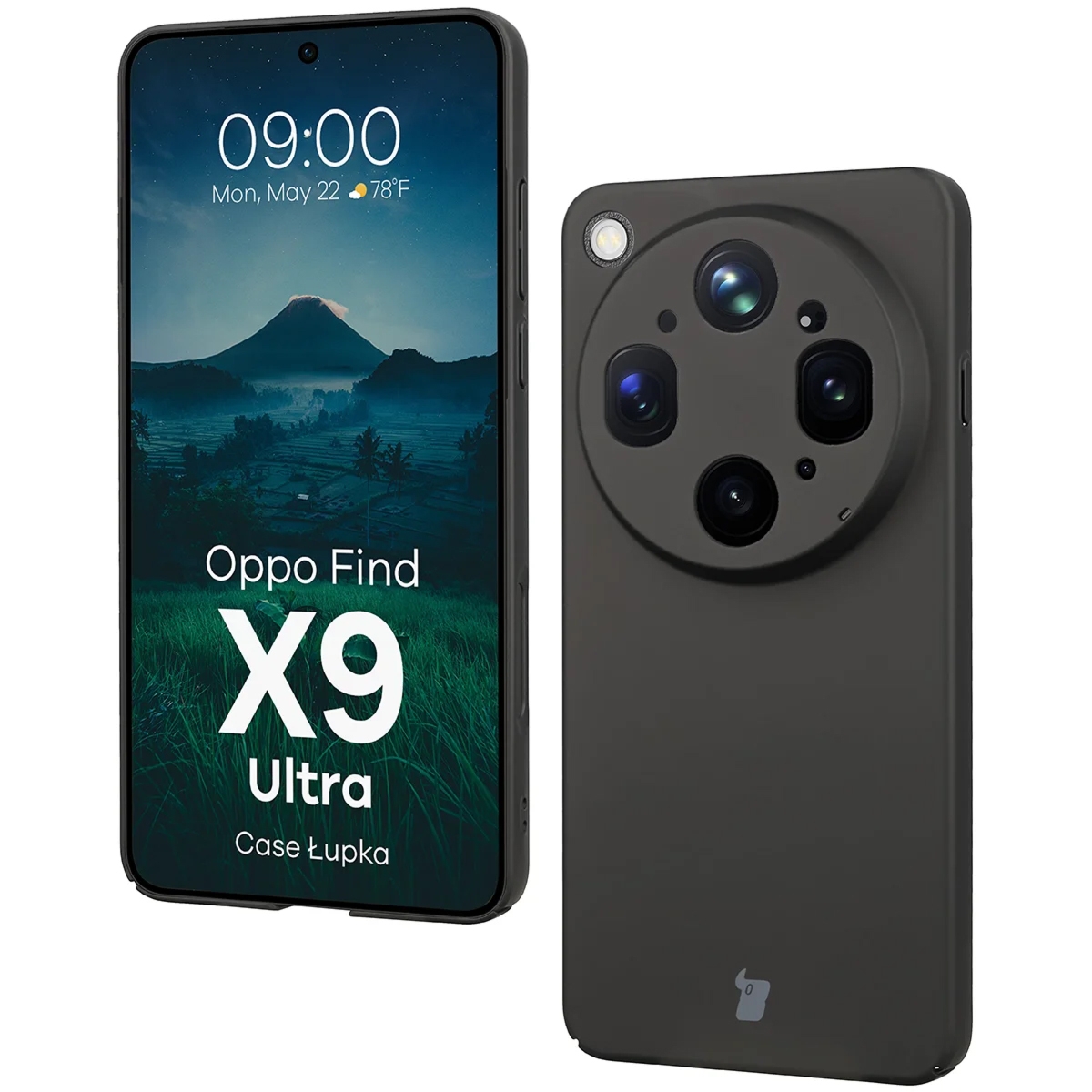 Etui Bizon Case Łupka do Oppo Find X9 Ultra, czarne