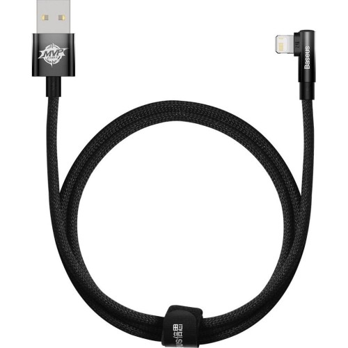 Image of Kabel MVP 2 Elbow Baseus 2.4A USB-A do Lightning 1m, czarny