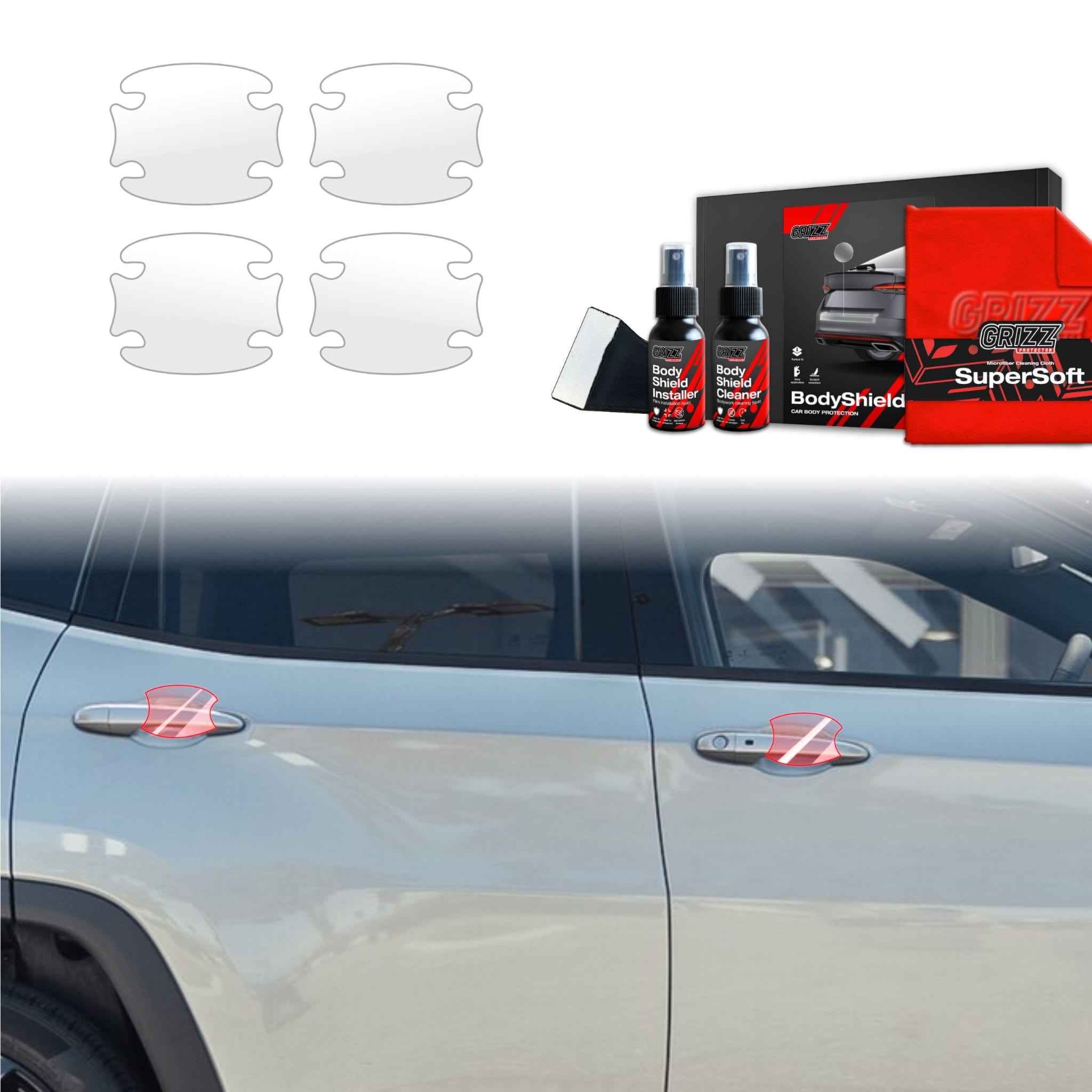 4w1 Folia ochronna pod klamki Grizz Protector do Jeep Compass (2020-2024)