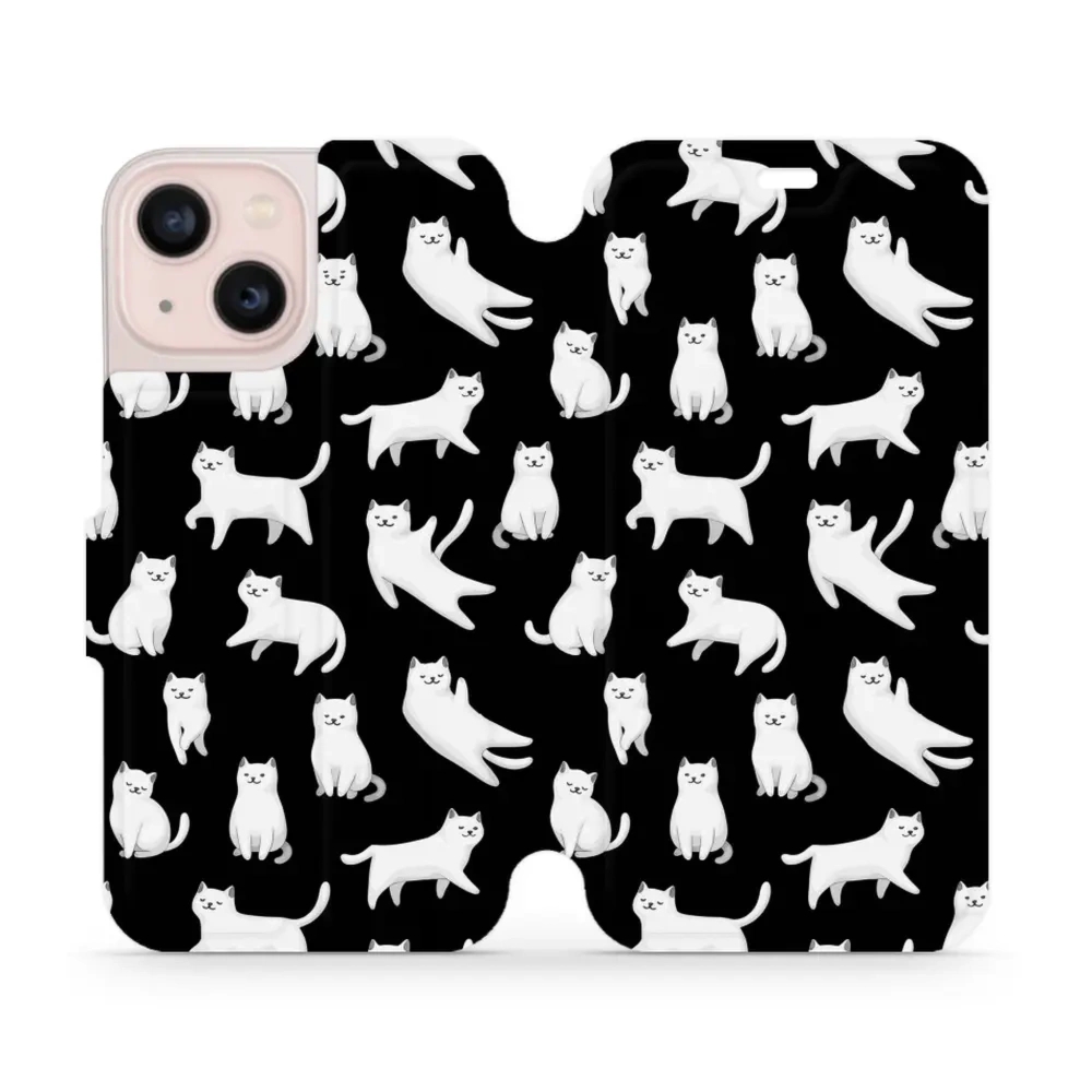Etui z klapką do iPhone 13 Mini, Mobiwear Book, kotki luna