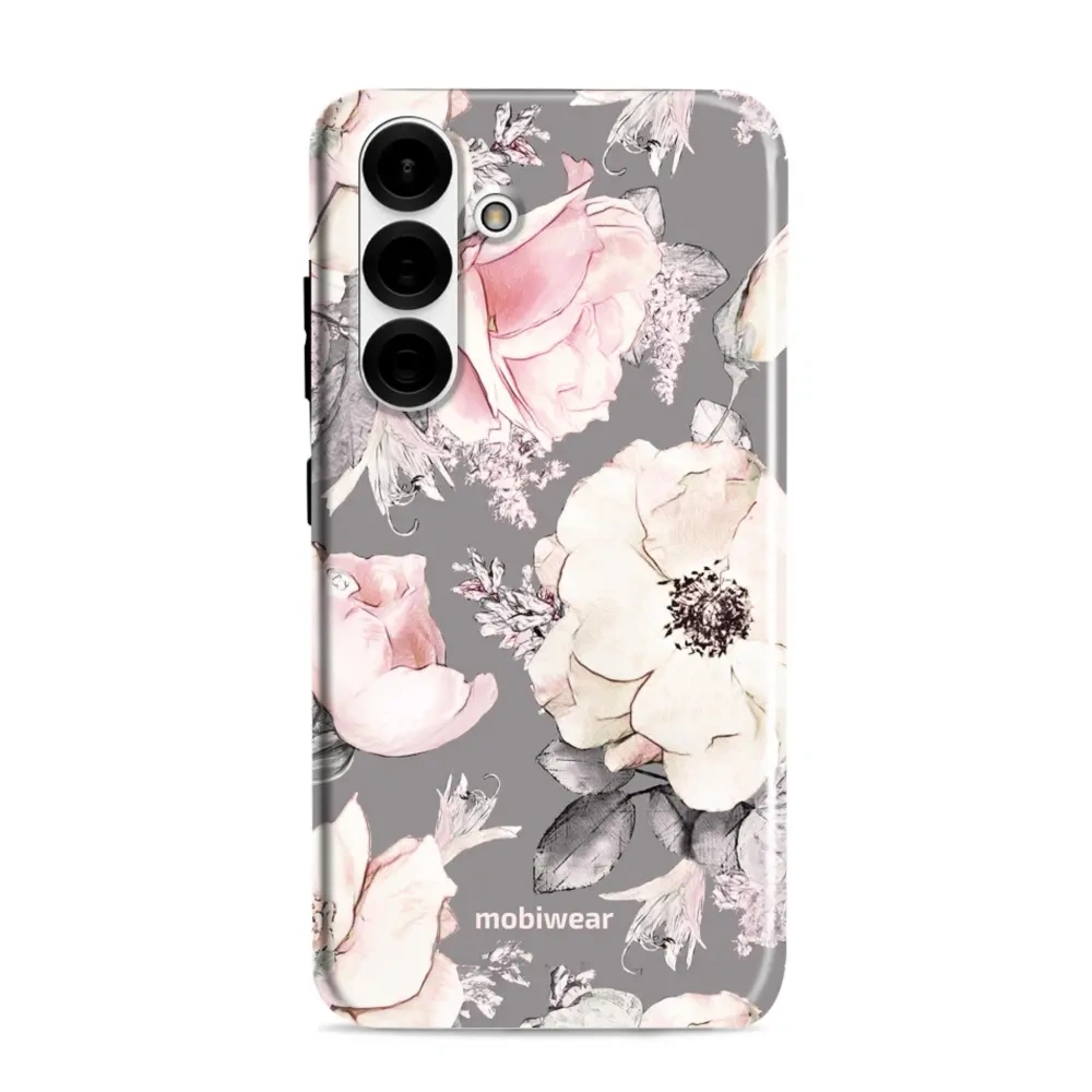 Etui ochronne do Galaxy S25 Plus, Mobiwear Elite Pro, różowo-kwieciste