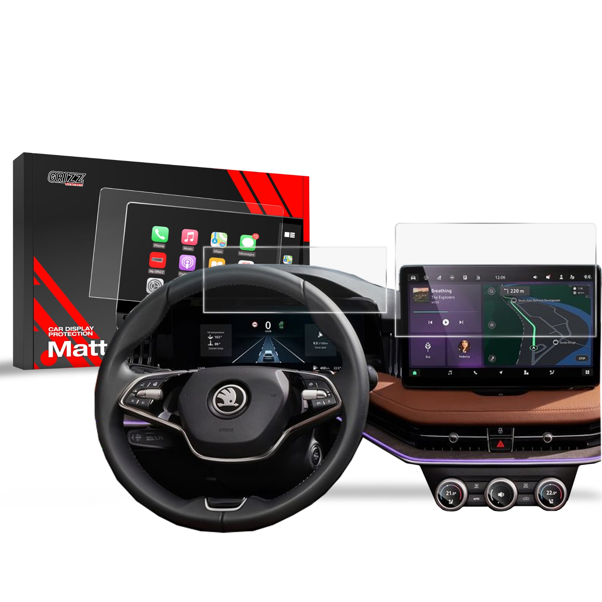 Image of Folia matowa 2w1 Grizz Protector do Skoda Kodiaq 2 10" (2024)