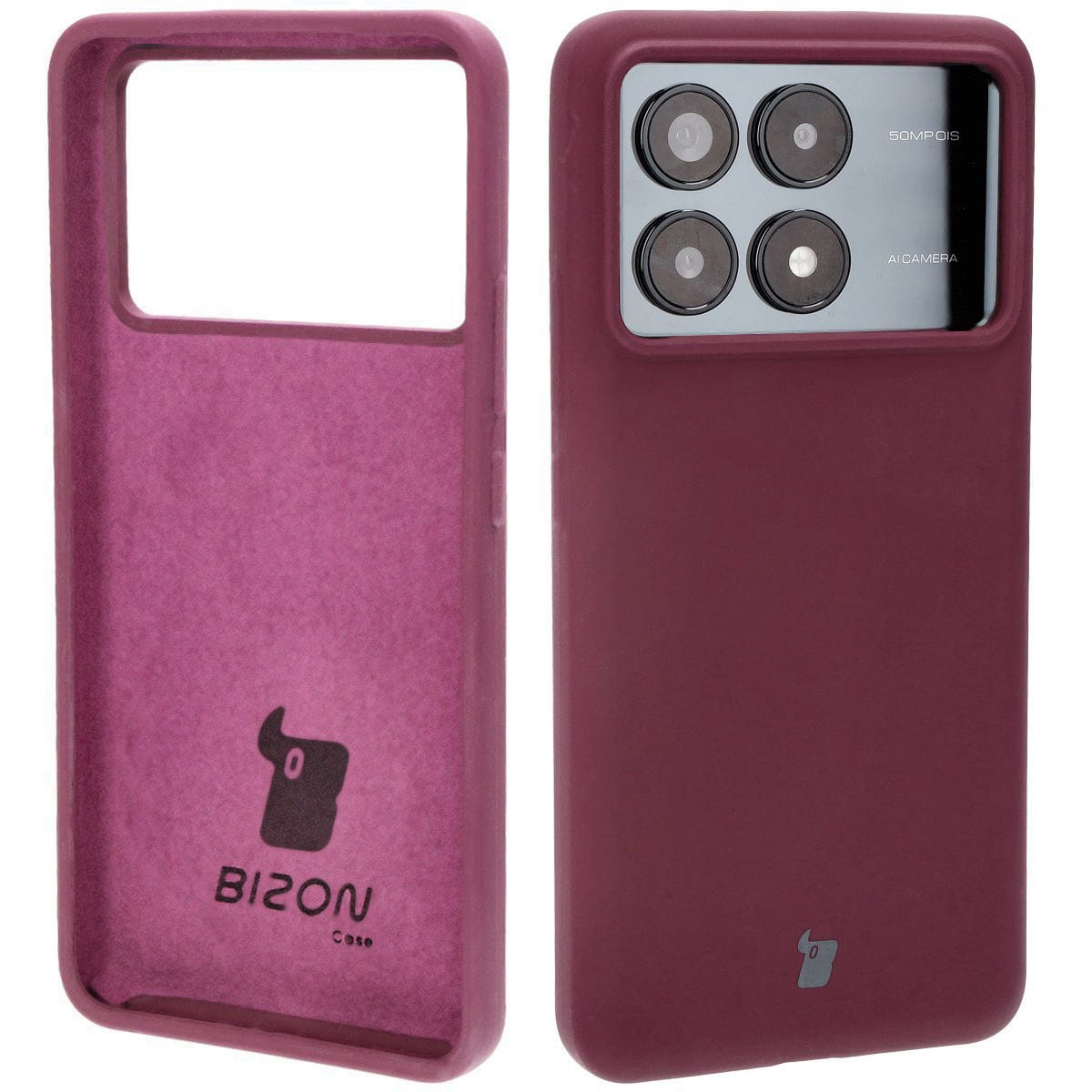 Image of Silikonowe etui Bizon Soft Case do Xiaomi Poco F6 Pro, ciemnofioletowe