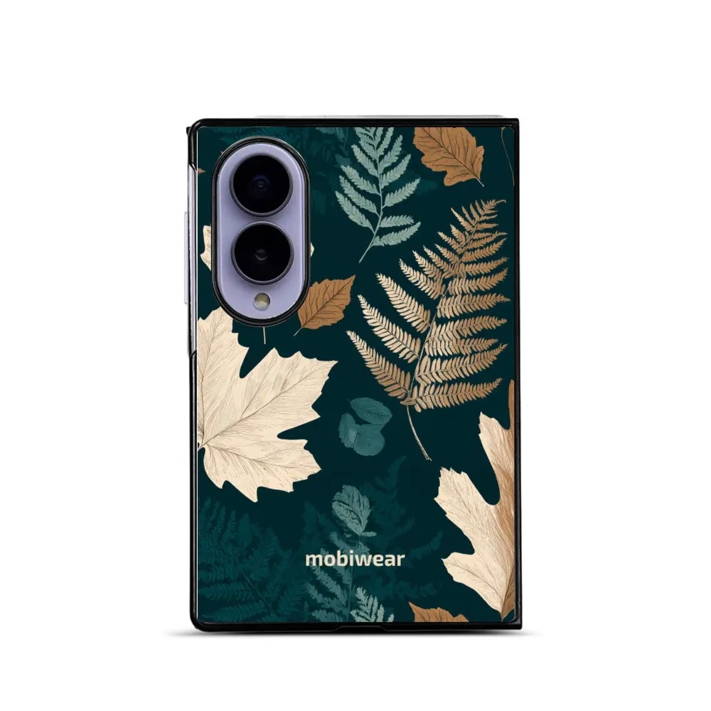 Etui ochronne do Galaxy Z Fold8, Mobiwear Glossy Case, zielnik z liści i paproci